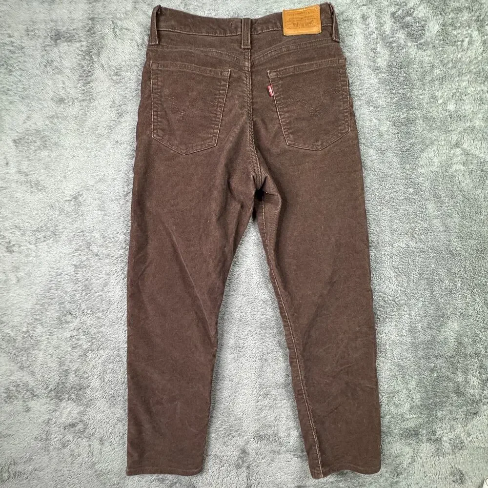 Levi’s PREMIUM WEDGIE STRAIGHT BIG E Hot Fudge Corduroy Pants Jeans Patchwork 25 - Picture 2 of 12